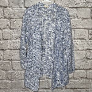 Poof Excellence Sweater Cardigan Blue White Women's‎ size medium